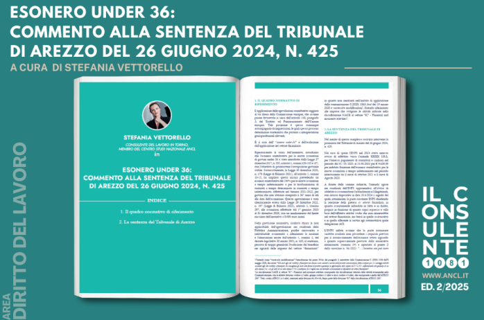 Esonero under 36: commento alla sentenza del Tribunale di Arezzo del 26 giugno 2024, n. 425