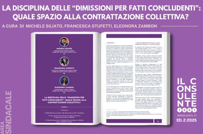 La disciplina delle 'dimissioni per fatti concludenti': quale spazio alla contrattazione collettiva?