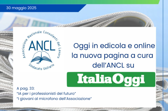 L'ANCL su ItaliaOggi: edizione del 30 maggio