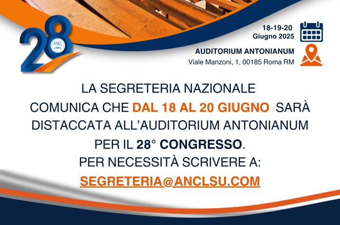 Distacco Segreteria Nazionale 18, 19, e 20 giugno 2025 - 28° Congresso Nazionale