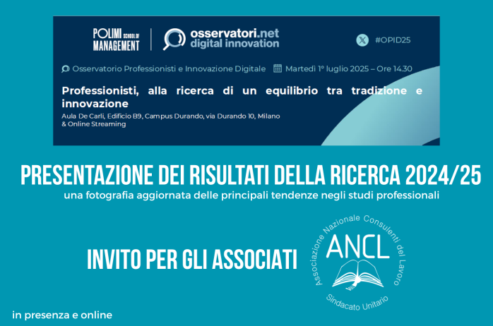 INVITO al Convegno: Professionisti, alla ricerca di un equilibrio tra tradizione e innovazione