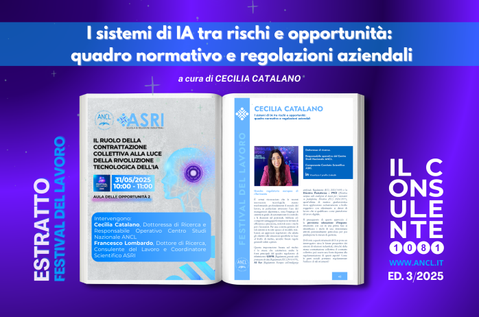 I sistemi di IA tra rischi e opportunità: quadro normativo e regolazioni aziendali