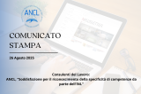COMUNICATO STAMPA - Consulenti del Lavoro: ANCL, 