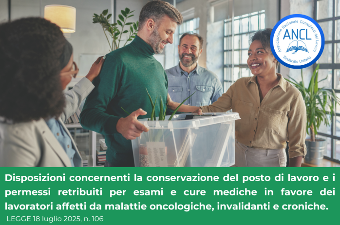 Legge 106/2025: nuove tutele per i lavoratori fragili su congedi, conservazione del posto di lavoro e permessi 