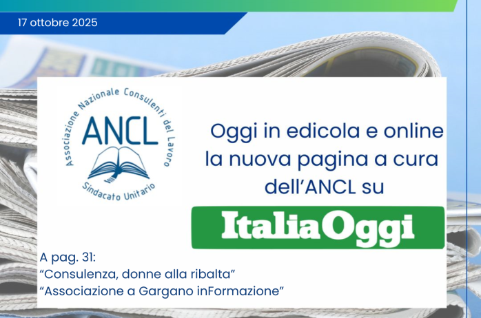 L'ANCL su ItaliaOggi: edizione del 17 ottobre