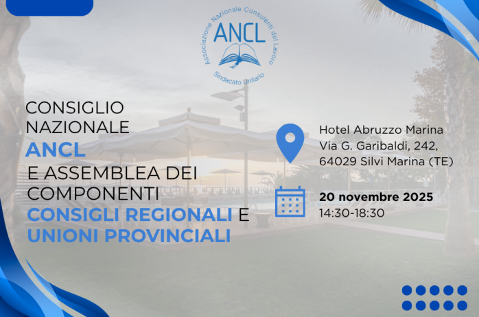 Convocazione Consiglio Nazionale e Assemblea Presidenti UP e CR - 20/11/2025