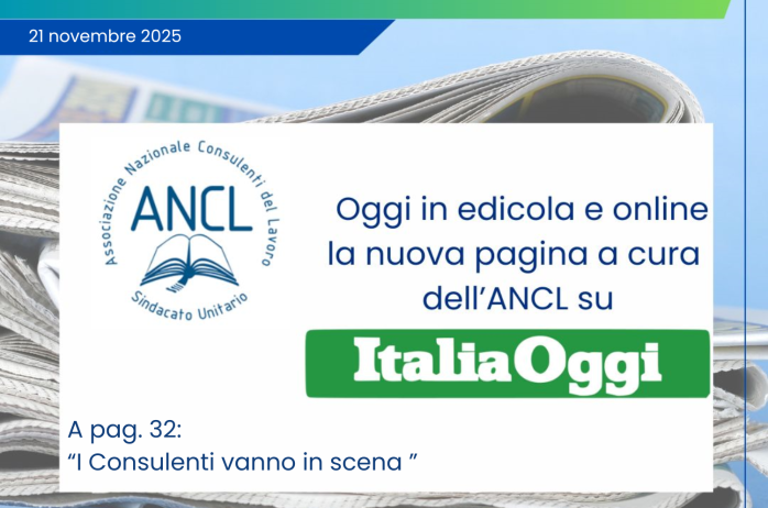 L'ANCL su ItaliaOggi: edizione del 21 novembre