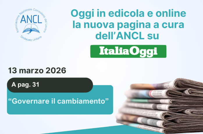 L'ANCL su ItaliaOggi: edizione del 13 marzo 2026