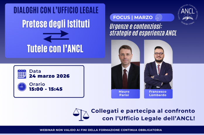Webinar ANCL: Dialoghi con l'Ufficio Legale - Nuovo format &vert; 24 marzo 2026