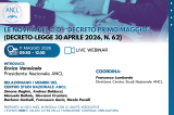 Nuovo webinar Centro Studi Nazionale ANCL - 'LE NOVITÀ DEL C.D. 'DECRETO PRIMO MAGGIO' - 11 maggio 2026