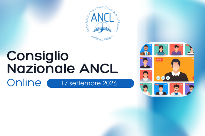 Consiglio Nazionale ANCL 17 settembre 2026 - videoconferenza