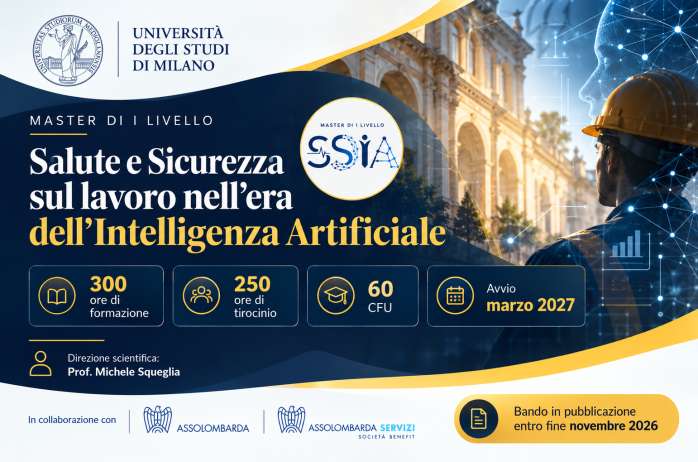 Master Salute e Sicurezza sul lavoro nell'era dell'Intelligenza Artificiale