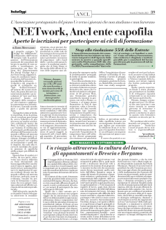 NEETwork, ANCL ente capofila - Aperte le iscrizioni per partecipare ai cicli di formazione 