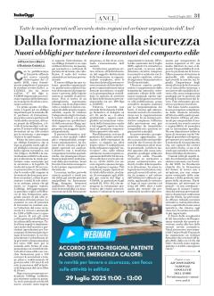 Dalla formazione alla sicurezza - Nuovi obblighi per tutelare i lavoratori del comparto edile