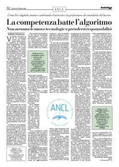 La competenza batte l'algoritmo - non saranno le nuove tecnologie a prendersi responsabilita'