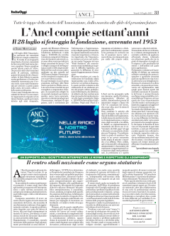 L'ANCL compie Settant'anni - Il 28 luglio si festeggia la fondazione avvenuta nel 1953